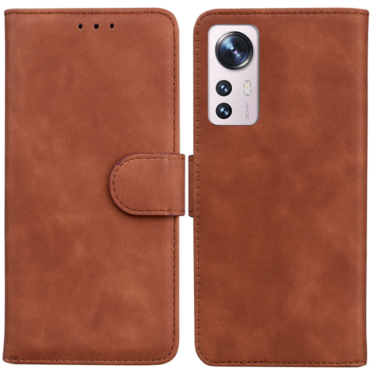 For Xiaomi 12 / 12X Skin Feel Pure Color Flip Leather Phone Case
