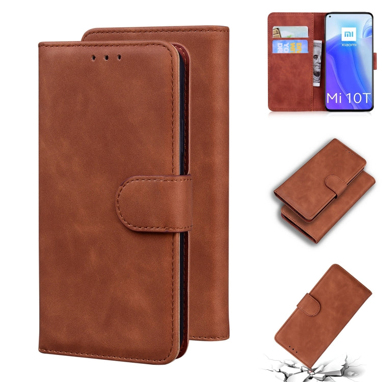 For Xiaomi Mi 10T Pro 5G / 10T 5G Skin Feel Pure Color Flip Leather Phone Case
