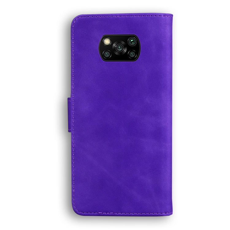 For Xiaomi Poco X3 NFC Skin Feel Pure Color Flip Leather Phone Case