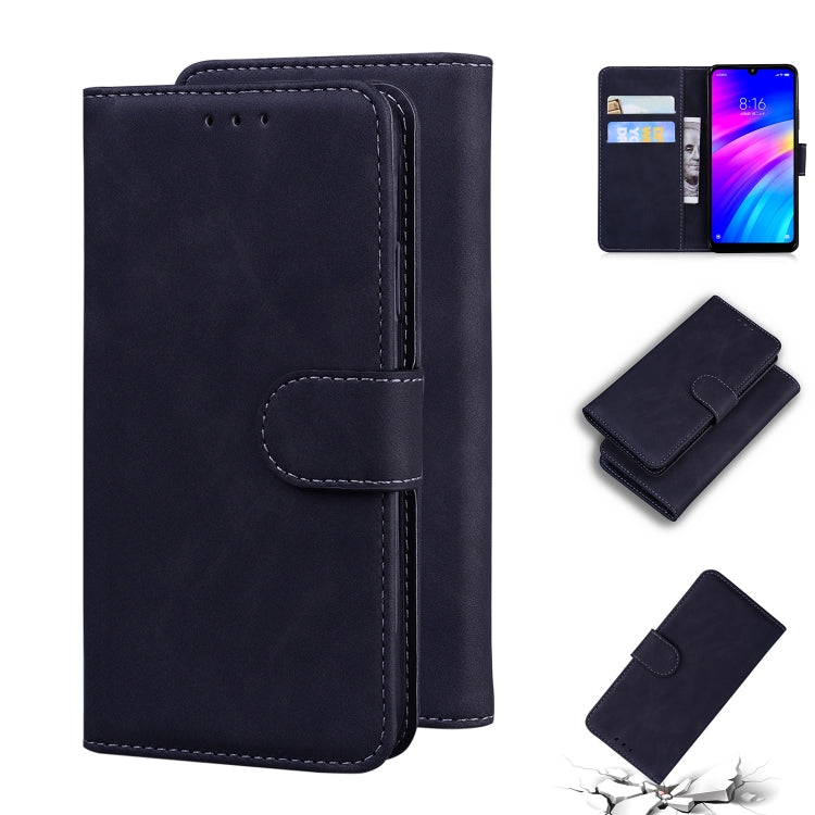 For Xiaomi Redmi 7 / Y3 India Skin Feel Pure Color Flip Leather Phone Case