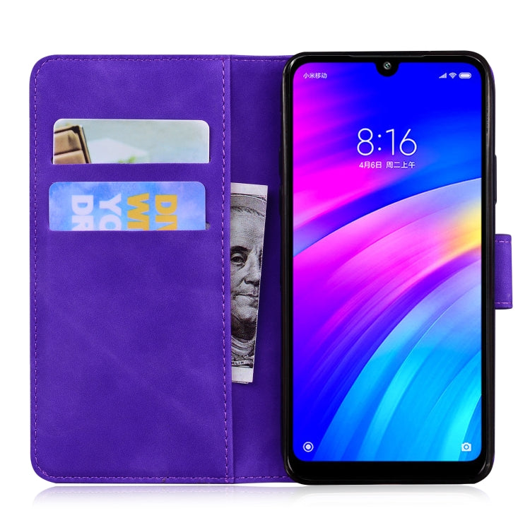 For Xiaomi Redmi 7 / Y3 India Skin Feel Pure Color Flip Leather Phone Case