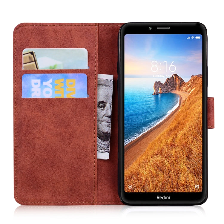 For Xiaomi Redmi 7A Skin Feel Pure Color Flip Leather Phone Case