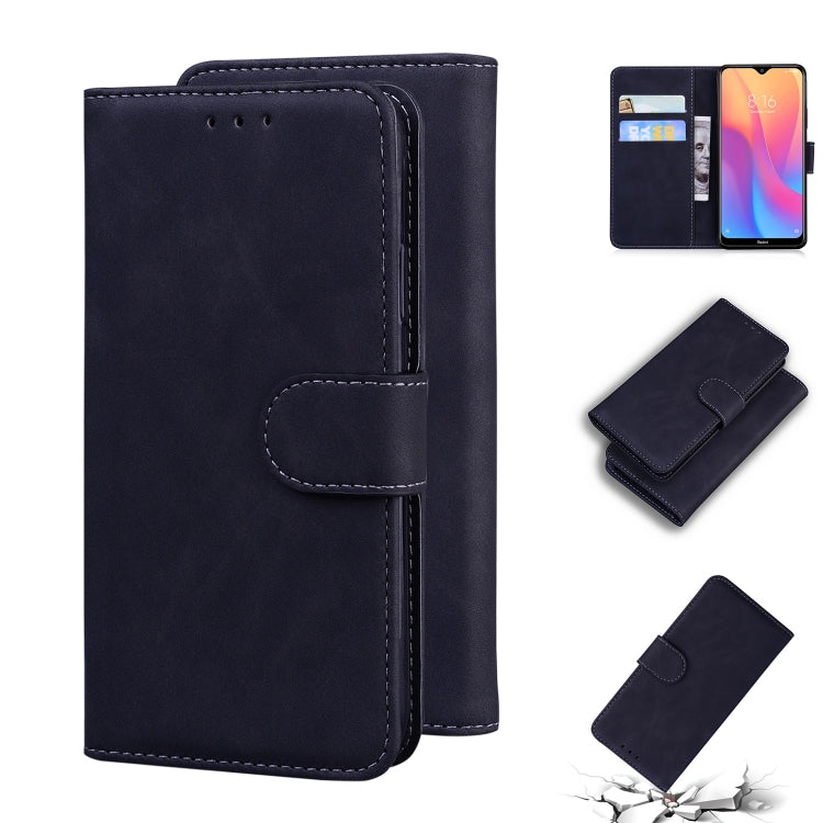 For Xiaomi Redmi 8A Skin Feel Pure Color Flip Leather Phone Case