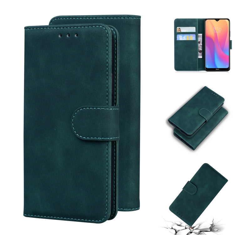 For Xiaomi Redmi 8A Skin Feel Pure Color Flip Leather Phone Case