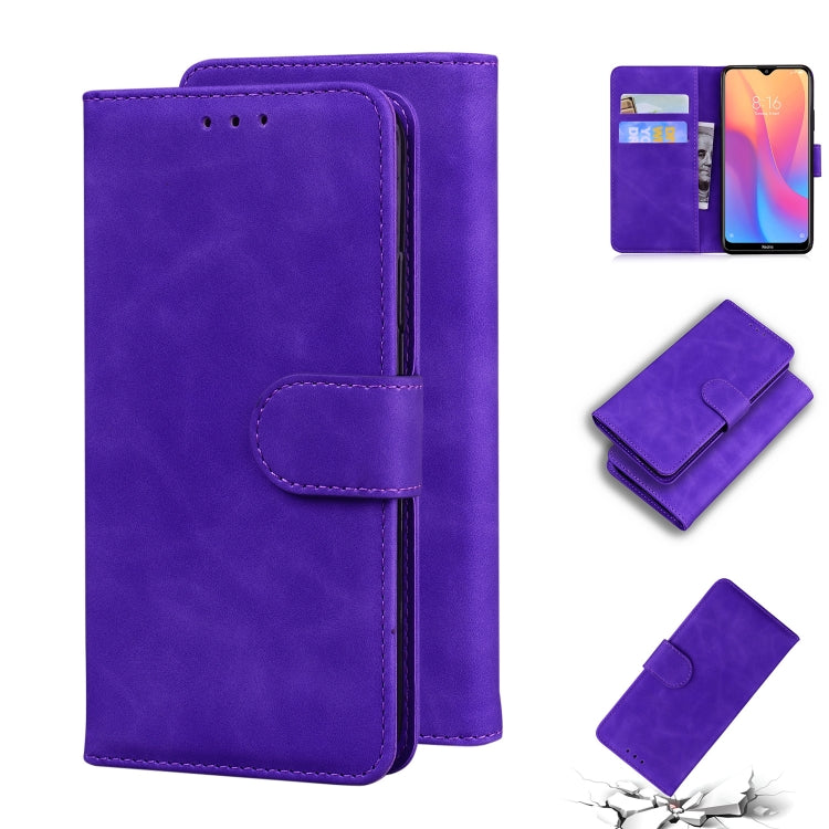 For Xiaomi Redmi 8A Skin Feel Pure Color Flip Leather Phone Case