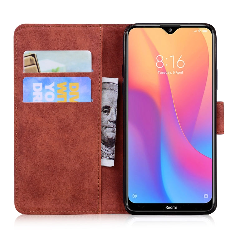 For Xiaomi Redmi 8A Skin Feel Pure Color Flip Leather Phone Case