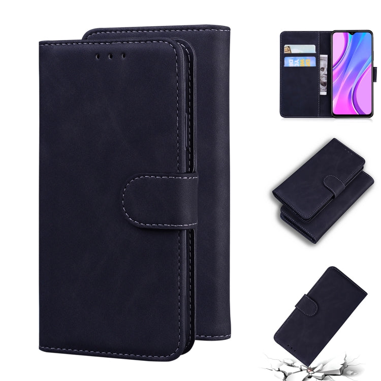 For Xiaomi Redmi 9 Skin Feel Pure Color Flip Leather Phone Case