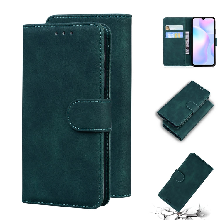 For Xiaomi Redmi 9A Skin Feel Pure Color Flip Leather Phone Case