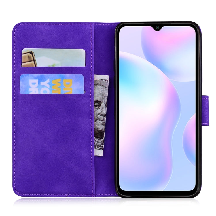 For Xiaomi Redmi 9A Skin Feel Pure Color Flip Leather Phone Case