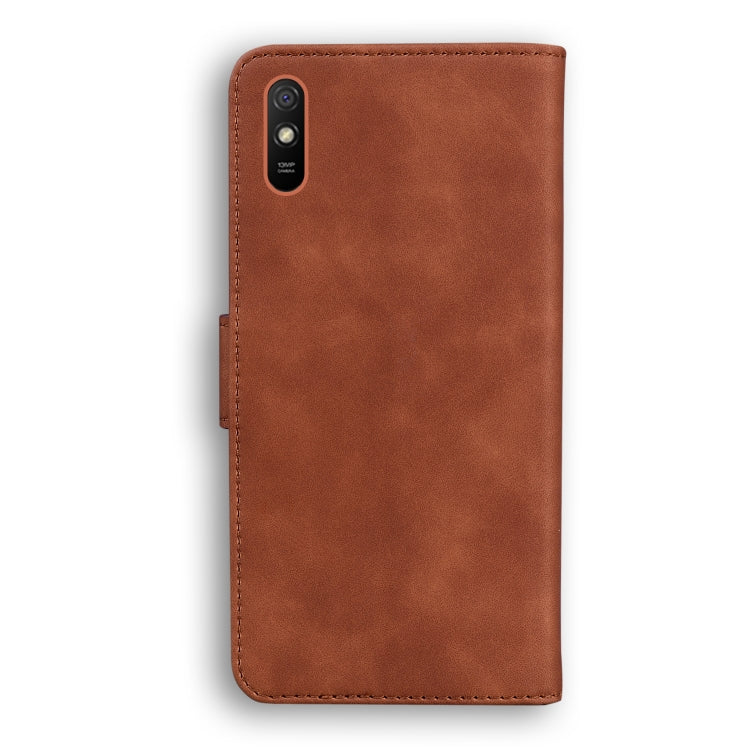 For Xiaomi Redmi 9A Skin Feel Pure Color Flip Leather Phone Case