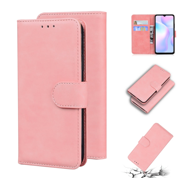 For Xiaomi Redmi 9A Skin Feel Pure Color Flip Leather Phone Case