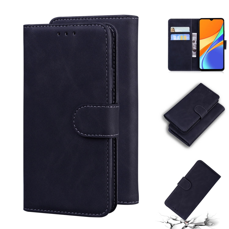 For Xiaomi Redmi 9C Skin Feel Pure Color Flip Leather Phone Case