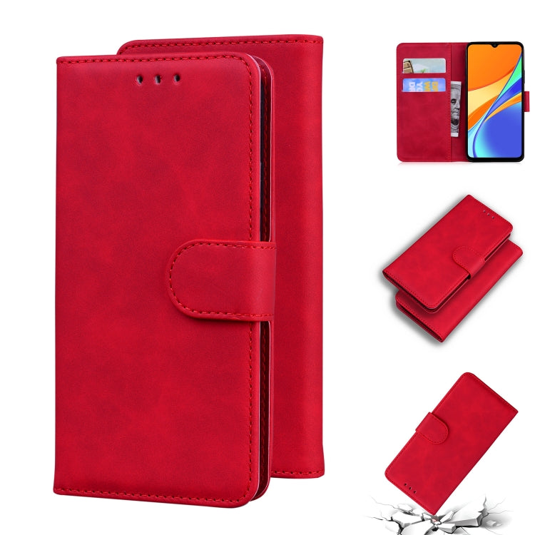 For Xiaomi Redmi 9C Skin Feel Pure Color Flip Leather Phone Case