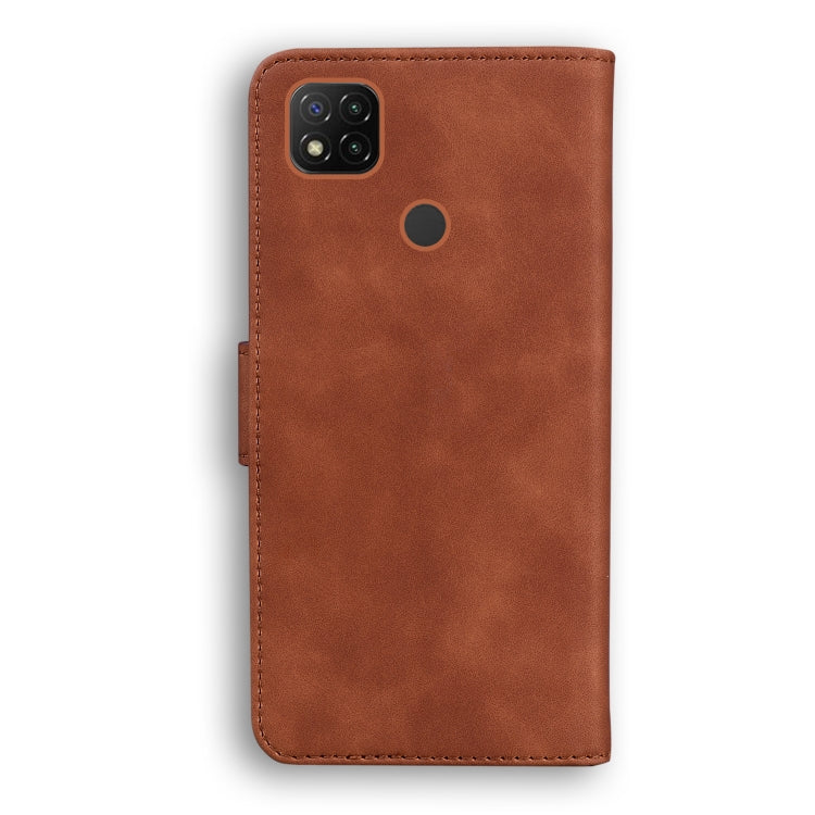For Xiaomi Redmi 9C Skin Feel Pure Color Flip Leather Phone Case