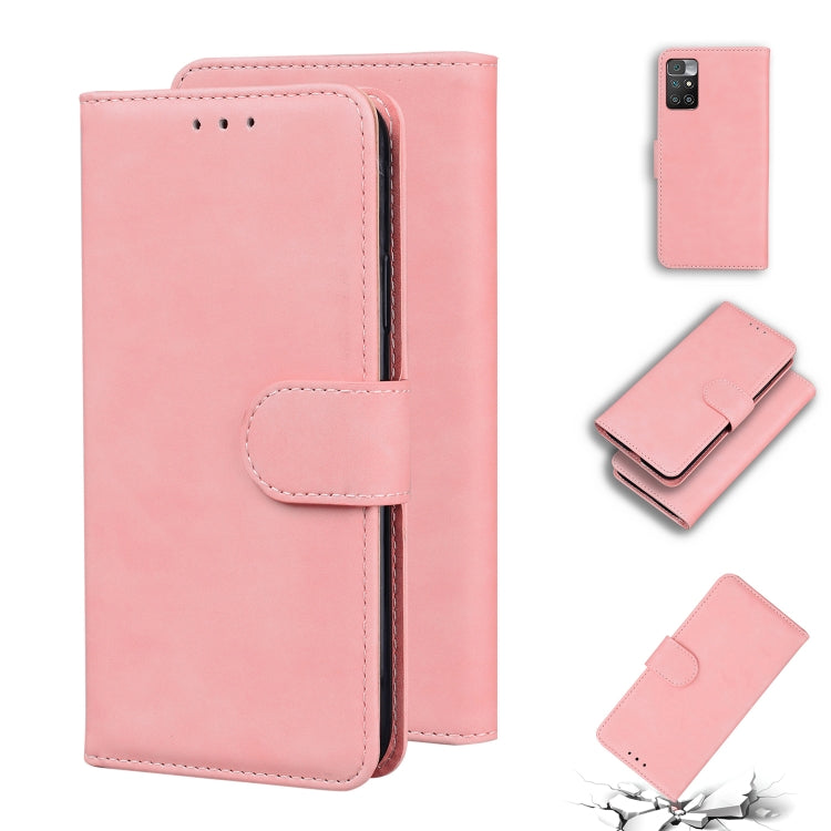 For Xiaomi Redmi 10 Skin Feel Pure Color Flip Leather Phone Case