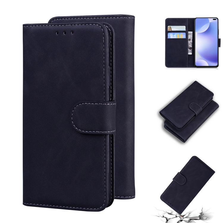 For Xiaomi Redmi K30 Skin Feel Pure Color Flip Leather Phone Case