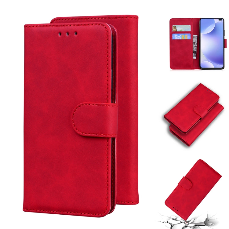 For Xiaomi Redmi K30 Skin Feel Pure Color Flip Leather Phone Case
