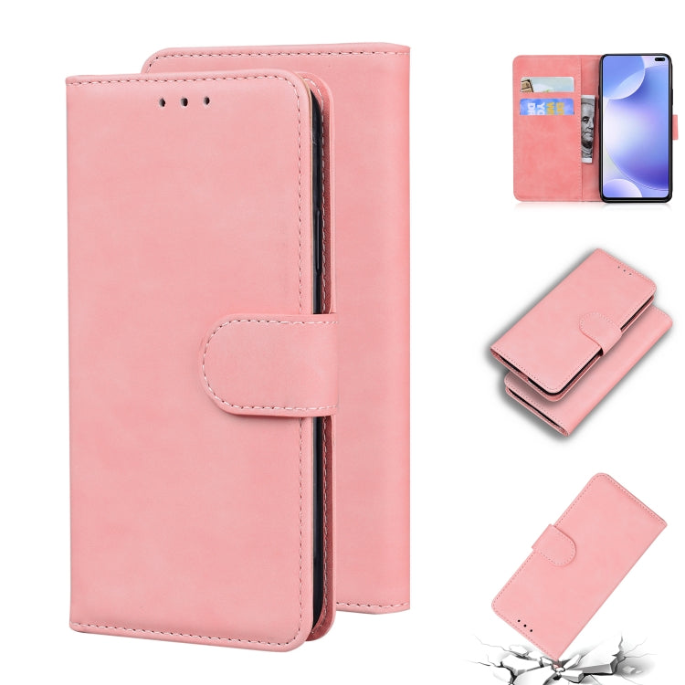For Xiaomi Redmi K30 Skin Feel Pure Color Flip Leather Phone Case