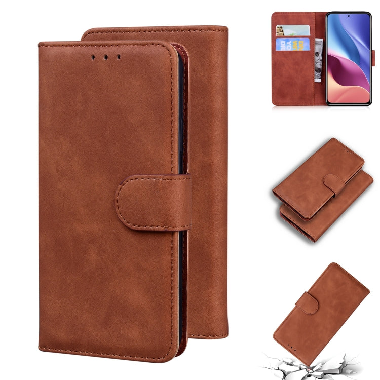 For Xiaomi Redmi K40 / K40 Pro / Poco F3 Skin Feel Pure Color Flip Leather Phone Case