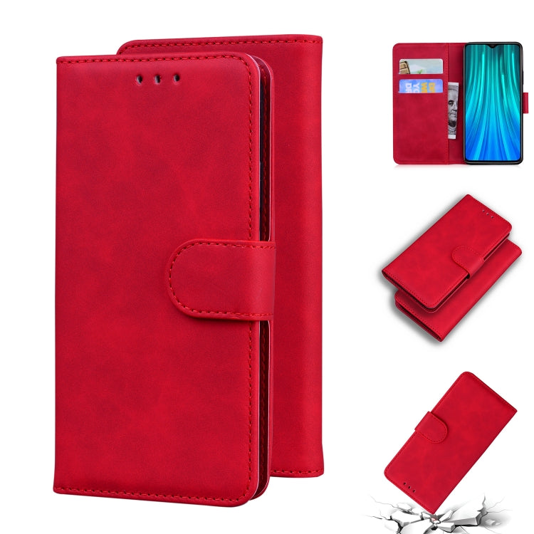 For Xiaomi Redmi Note 8 Pro Skin Feel Pure Color Flip Leather Phone Case