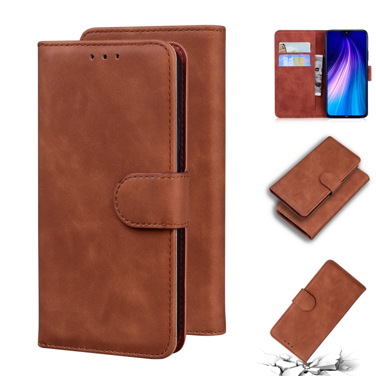 For Xiaomi Redmi Note 8T Skin Feel Pure Color Flip Leather Phone Case