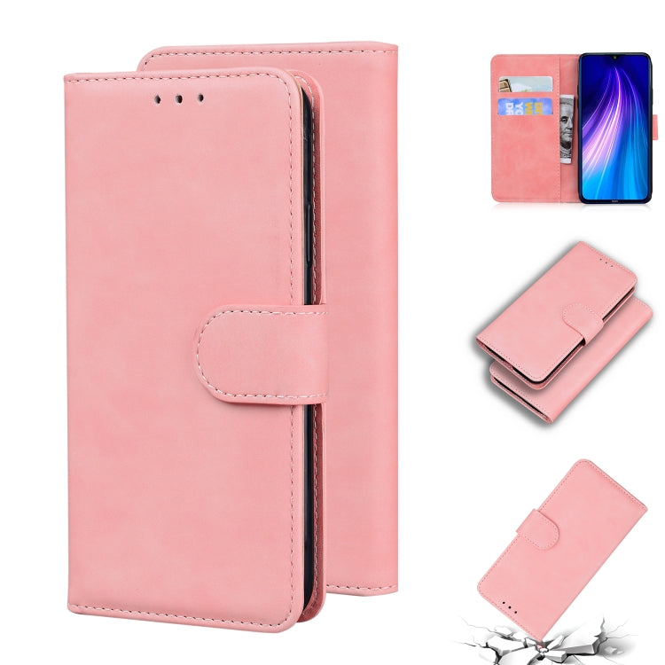 For Xiaomi Redmi Note 8T Skin Feel Pure Color Flip Leather Phone Case
