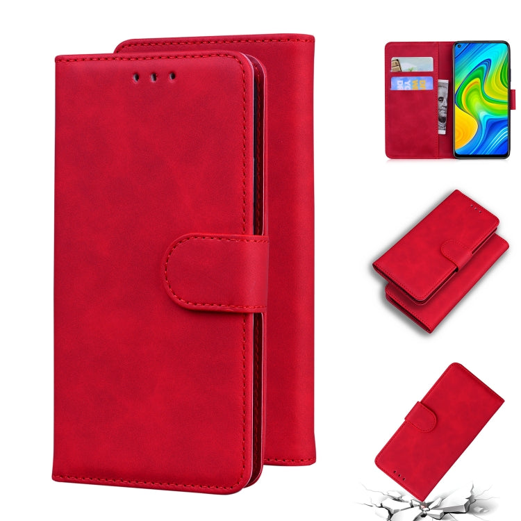 For Xiaomi Redmi Note 9 / 10X 4G Skin Feel Pure Color Flip Leather Phone Case