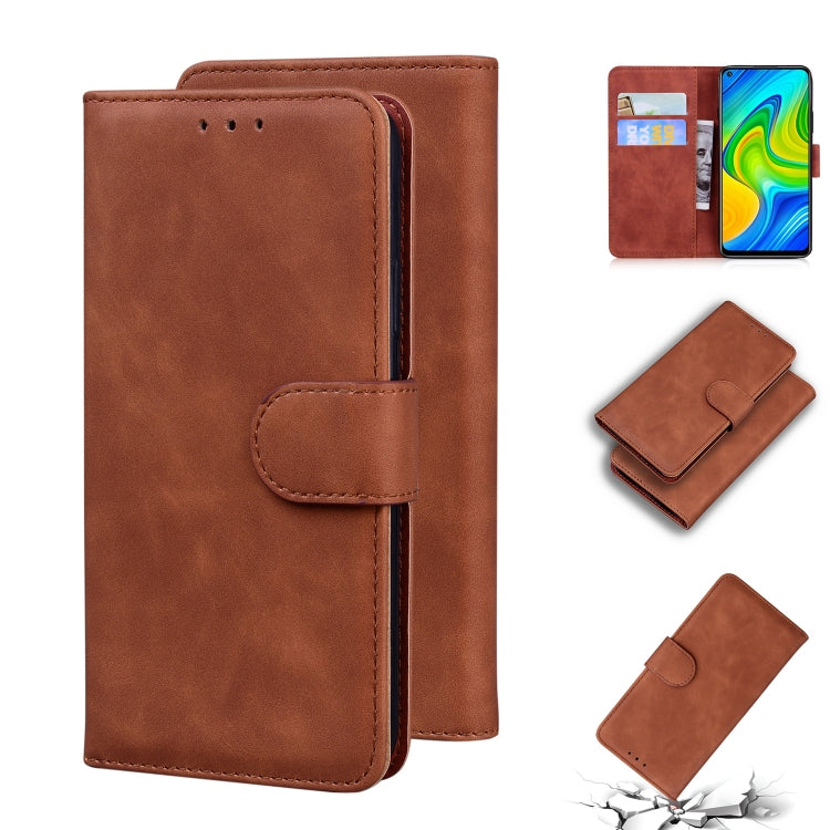 For Xiaomi Redmi Note 9 / 10X 4G Skin Feel Pure Color Flip Leather Phone Case