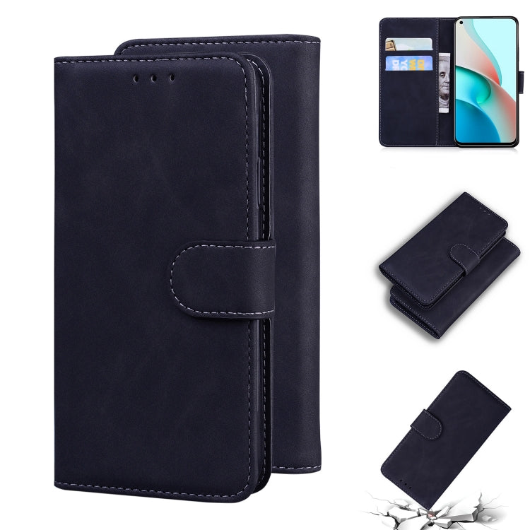 For Xiaomi Redmi Note 9 5G CN Version / Note 9T Skin Feel Pure Color Flip Leather Phone Case