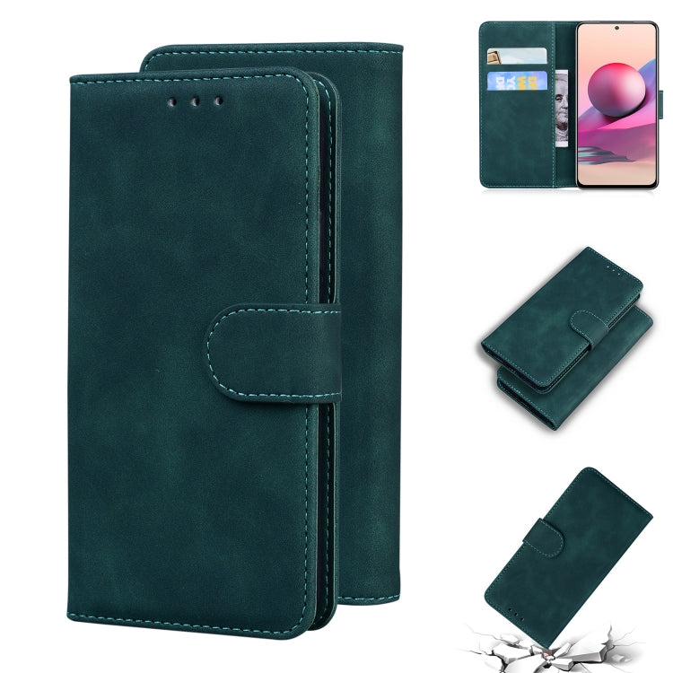 For Xiaomi Redmi Note 10 4G / Note 10s Skin Feel Pure Color Flip Leather Phone Case