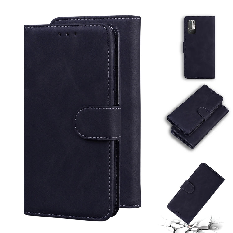 For Xiaomi Redmi Note 10 5G / Poco M3 Pro 5G Skin Feel Pure Color Flip Leather Phone Case