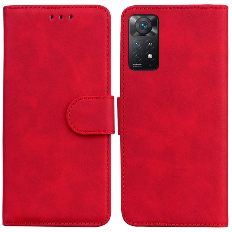 For Xiaomi Redmi Note 11 Pro 5G / 4G Foreign Version Skin Feel Pure Color Flip Leather Phone Case