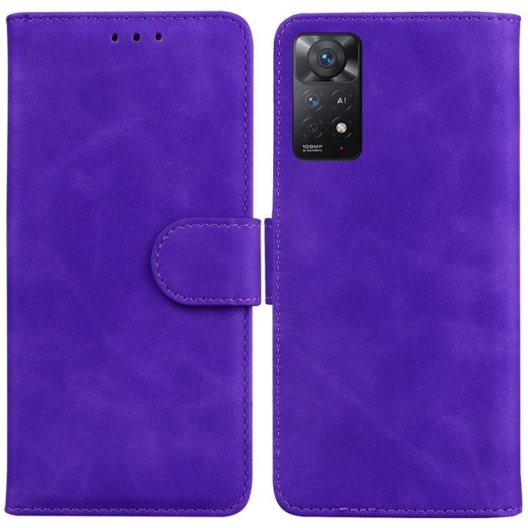 For Xiaomi Redmi Note 11 Pro 5G / 4G Foreign Version Skin Feel Pure Color Flip Leather Phone Case