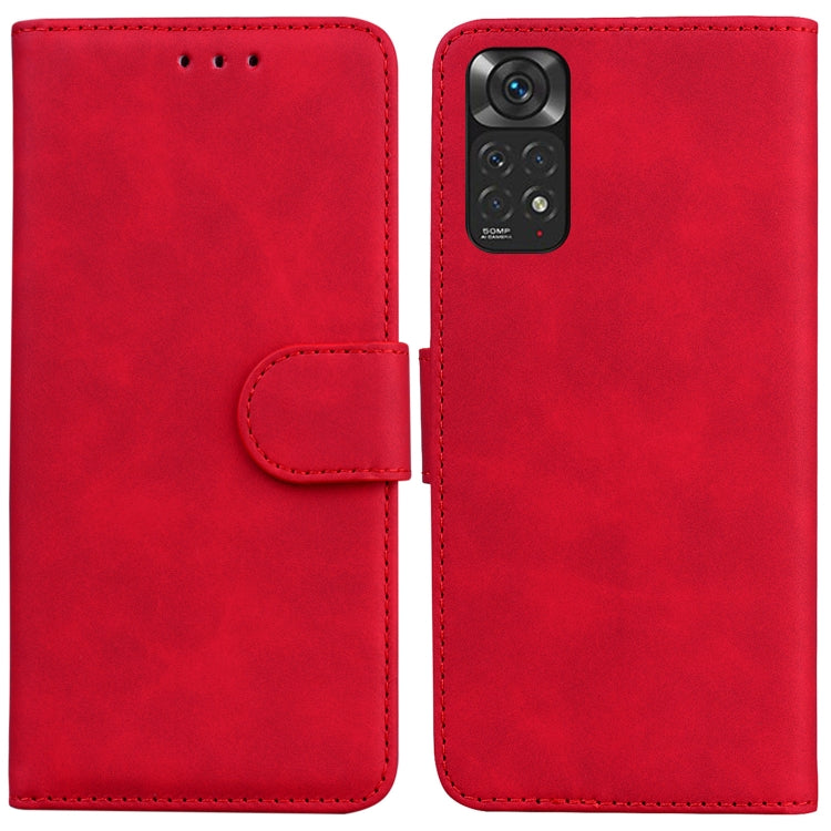 For Xiaomi Redmi Note 11 Global / Note 11S Skin Feel Pure Color Flip Leather Phone Case