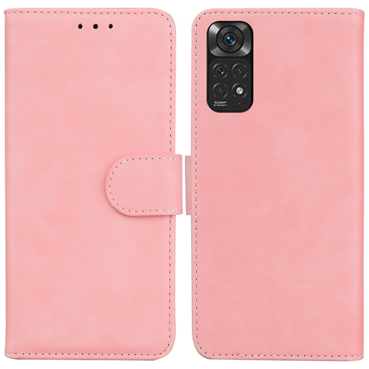 For Xiaomi Redmi Note 11 Global / Note 11S Skin Feel Pure Color Flip Leather Phone Case