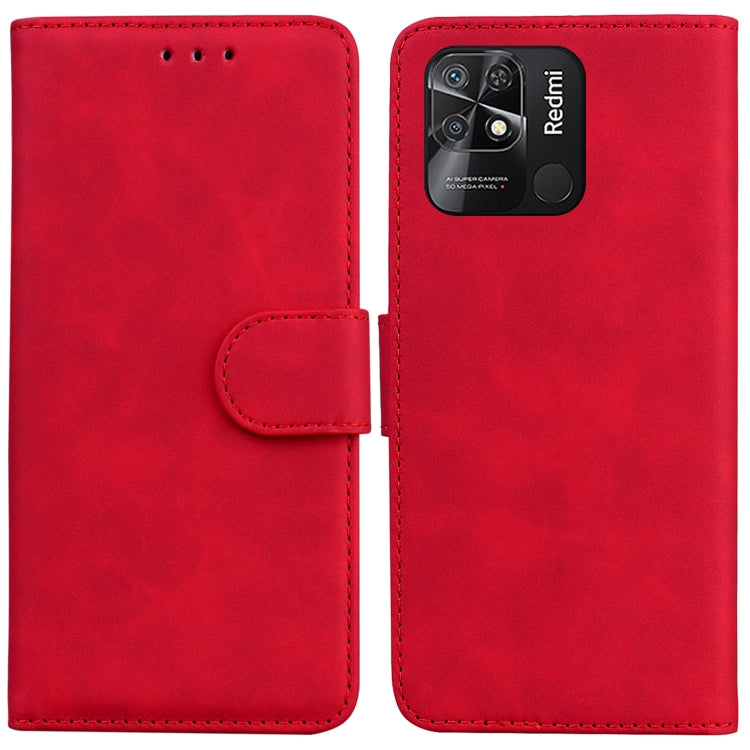 For Xiaomi Redmi 10C Skin Feel Pure Color Flip Leather Phone Case