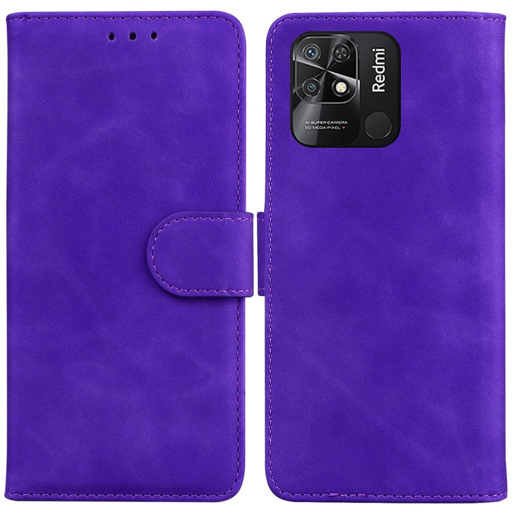 For Xiaomi Redmi 10C Skin Feel Pure Color Flip Leather Phone Case