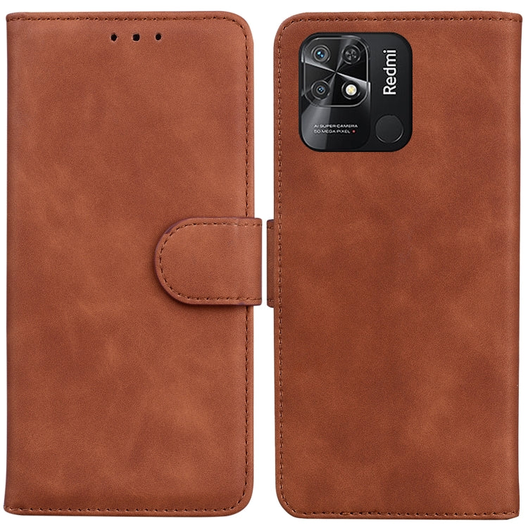 For Xiaomi Redmi 10C Skin Feel Pure Color Flip Leather Phone Case