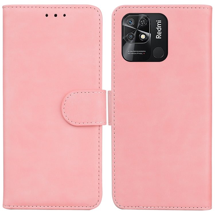 For Xiaomi Redmi 10C Skin Feel Pure Color Flip Leather Phone Case