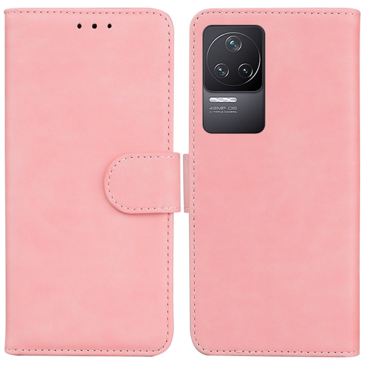 For Xiaomi Redmi K40S Skin Feel Pure Color Flip Leather Phone Case