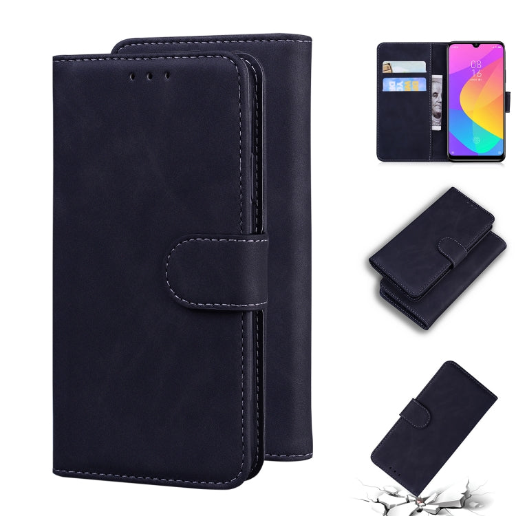 For Xiaomi Mi CC9 / 9 Lite Skin Feel Pure Color Flip Leather Phone Case