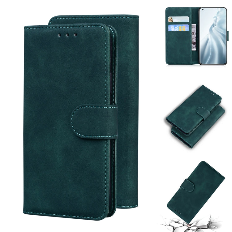 For Xiaomi Mi 11 Skin Feel Pure Color Flip Leather Phone Case
