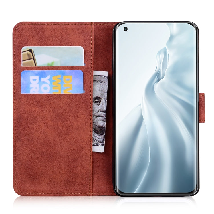 For Xiaomi Mi 11 Skin Feel Pure Color Flip Leather Phone Case