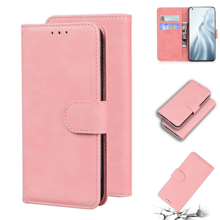For Xiaomi Mi 11 Skin Feel Pure Color Flip Leather Phone Case