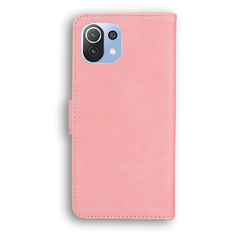 For Xiaomi Mi 11 Lite Skin Feel Pure Color Flip Leather Phone Case