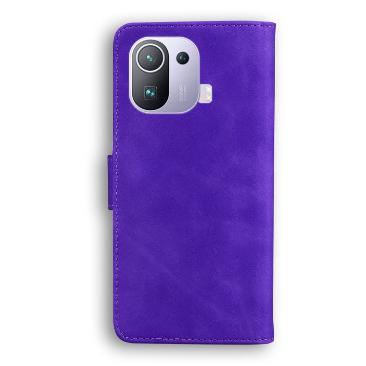 For Xiaomi Mi 11 Pro Skin Feel Pure Color Flip Leather Phone Case