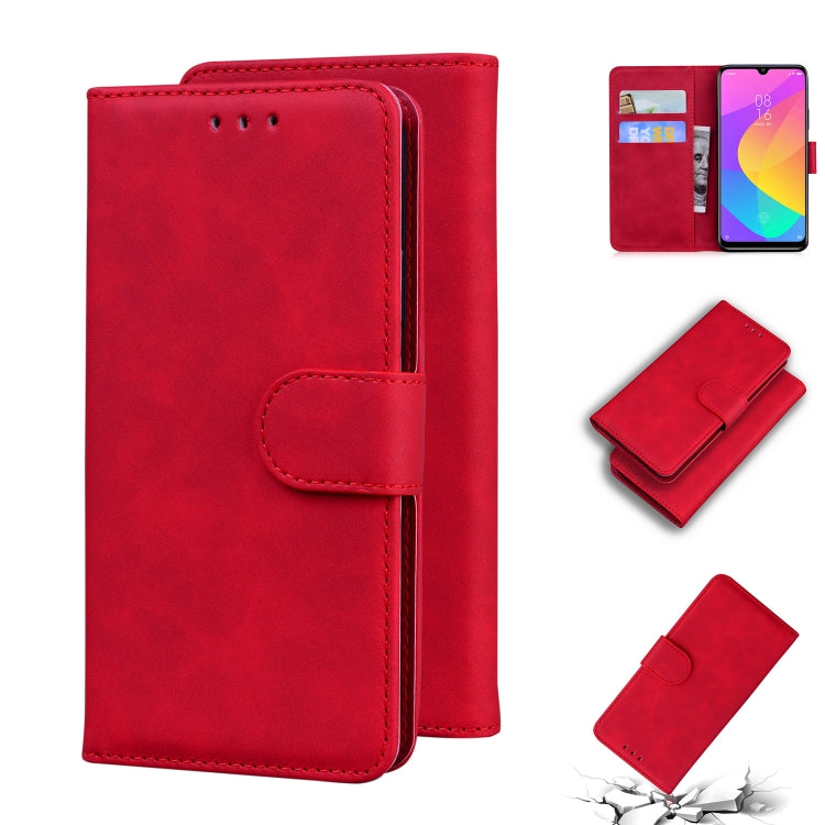 For Xiaomi Mi CC9e / A3 Skin Feel Pure Color Flip Leather Phone Case