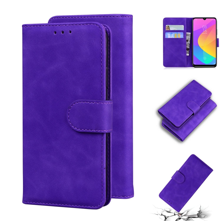 For Xiaomi Mi CC9e / A3 Skin Feel Pure Color Flip Leather Phone Case