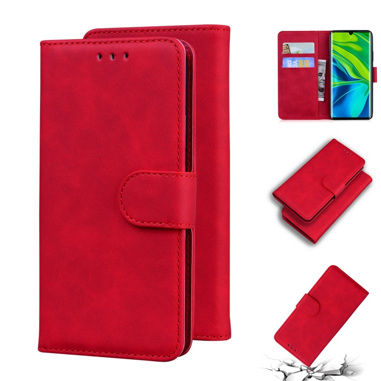 For Xiaomi Mi CC9 Pro / Note 10 / Note 10 Pro Skin Feel Pure Color Flip Leather Phone Case