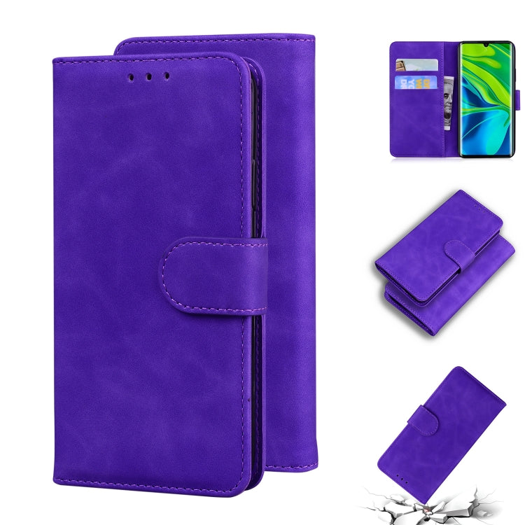 For Xiaomi Mi CC9 Pro / Note 10 / Note 10 Pro Skin Feel Pure Color Flip Leather Phone Case